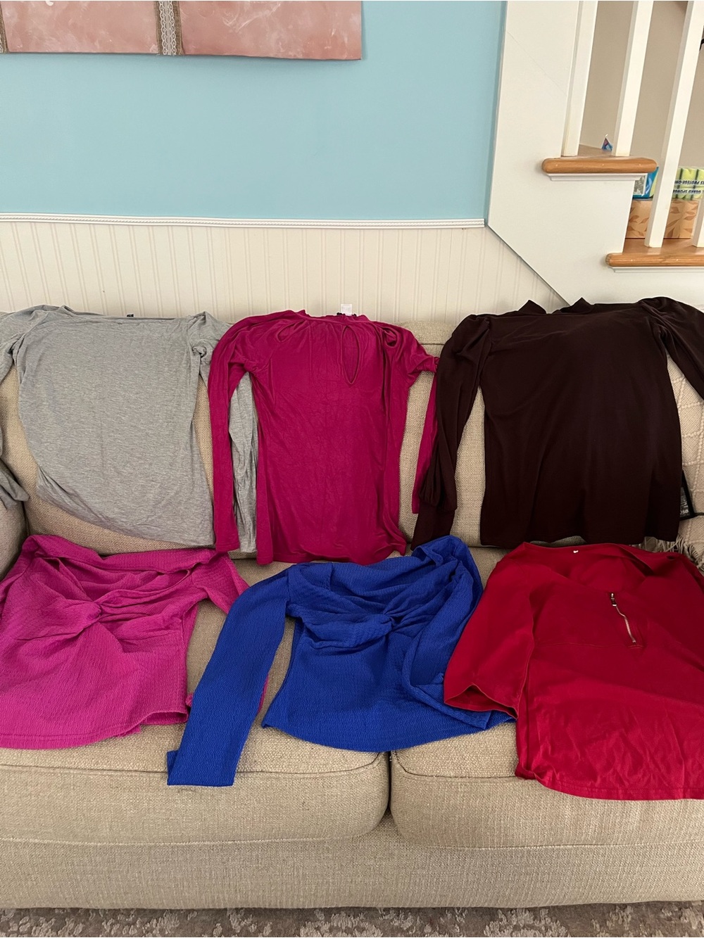 Women's Long Sleeve Fitted Top - Pink and lot of Clothes